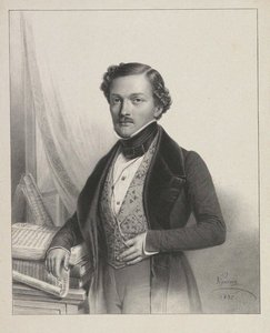 歌手のギルバート・ルイ・デュプレ1806-1896、1837年の肖像 作： Pierre Roch Vigneron