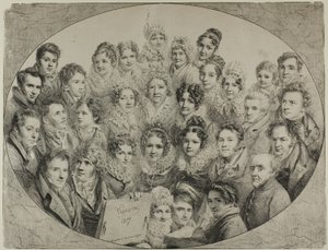 楕円形の 31 の肖像画 作： Pierre Roch Vigneron