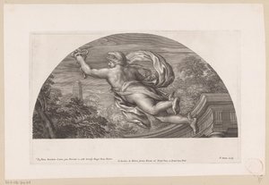 後ろから見たフライングマーキュリー 英雄的行為の描写（シリーズタイトル） Heroicae virtutis は想像する (...) (シリーズ名) 作： Pierre Simon (I)