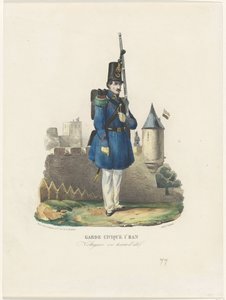 Belgischeburgerwacht op wacht、1830 市民警備隊 1r 禁止 / 夏服のヴォルティジュール (オブジェクトのタイトル) 作： Pierre Simonau