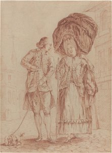 朝の散歩に同行する聖職者 作： Pierre Thomas Le Clerc
