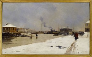 洪水時のトルビアック橋の低い港 作： Pierre Vauthier