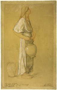 研究: 瓶を持つ女性 作： Pierre Victor Galland