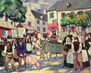 ブルターニュの市場の日 作： Pierre de Belay
