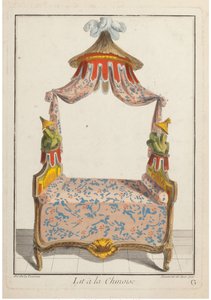 中国風のベッド、1788年頃。 作： Pierre de La Mesangere