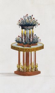 マホガニーとブロンズの花台、プレート287、イラスト「Collection de meubles et objects de gout（家具と趣味の品々のコレクション）」より