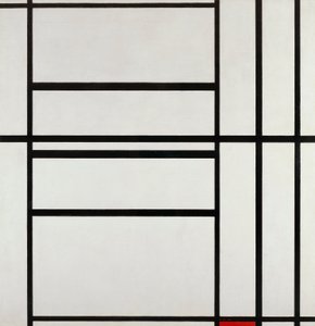 グレーと赤のコンポジションNo.1 1938年 ピート・モンドリアン（1872-1944）作 油彩・キャンバス 作： Piet Mondrian