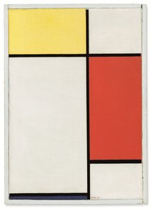 コンポジションNo.II、イエロー、レッド、ブルー入り 作： Piet Mondrian