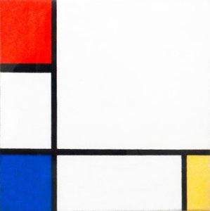 赤、青、黄色のコンポジション番号IV 作： Piet Mondrian