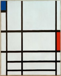 赤、青、白の構成：II 作： Piet Mondrian