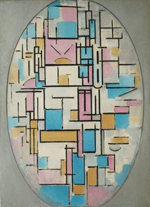 楕円形の構図と色面 1 作： Piet Mondrian