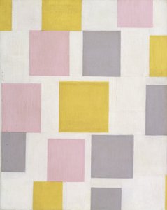 カラープレーンを使った構図 5 作： Piet Mondrian