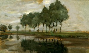 ガイン付近の木の風景 作： Piet Mondrian