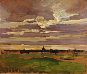 月の風景 作： Piet Mondrian