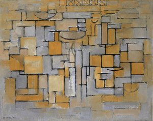 絵画第 II 構成第 XV 構成 4、1913 年。 作： Piet Mondrian