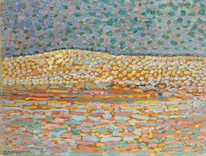 点描画砂丘研究、左側の紋章 作： Piet Mondrian