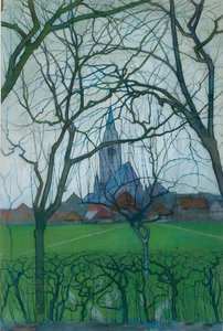 村の教会 作： Piet Mondrian