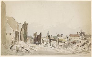 1870 年 6 月の火災後のボーデグラーベンの廃墟