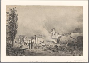 1870 年 5 月 31 日の火災後のボーデグラーベンの廃墟 作： Piet Schipperus
