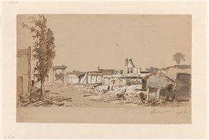 1870 年 5 月 31 日の火災後のボーデグラーベンの廃墟 作： Piet Schipperus