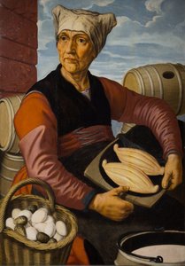オランダ人農夫の妻、1550年頃（木に油彩） 作： Pieter (1507/08 75) Aertsen