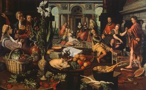 マルタとマリアの家のキリスト、ピーター・アーツセン画（1507年または1508年～1575年） 作： Pieter Aertsen