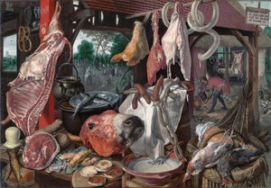 エジプト行きの肉屋 作： Pieter Aertsen