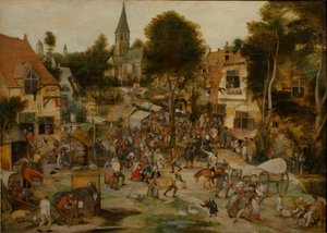 1565年以前のヴィレッジフェア・カーミスの様子。 作： Pieter Balten