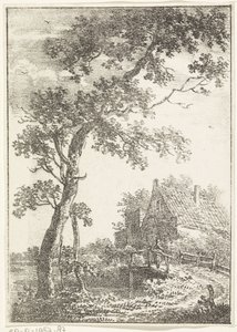木と橋と家のある風景 作： Pieter Bartholomeusz. Barbiers