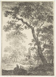 廃墟のある風景と坐像 作： Pieter Bartholomeusz. Barbiers
