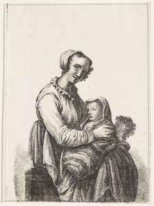 赤ちゃんと幼児を持つ母親 作： Pieter Bartholomeusz. Barbiers