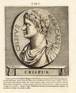 フラウィウス・ユリウス・クリスプス、ローマ皇帝コンスタンティヌス・ザ・グレの息子、1724年（彫刻） 作： Pieter Bodart