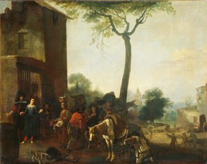 ぶどうの収穫 作： Pieter Bodding van Laer (manner of)