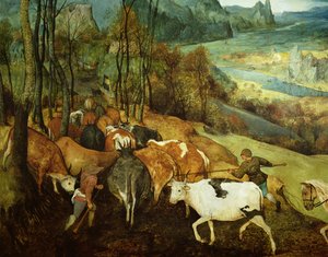 186444と556のパネル詳細に記載された1565年秋の群れの油彩