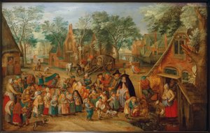 ペンテコステの花嫁ゲーム 作： Pieter Brueghel the Younger