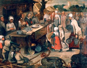 贈り物の提示、c1584-1638 作： Pieter Brueghel the Younger