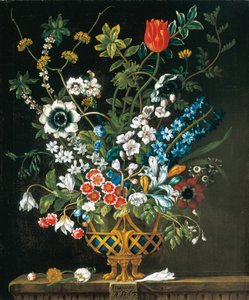 2月、花の12か月から、静物の花のカレンダー 作： Pieter Casteels