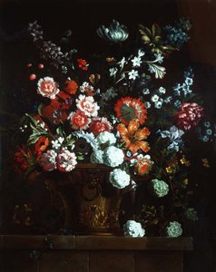ブロンズの壷に入った花 作： Pieter Casteels