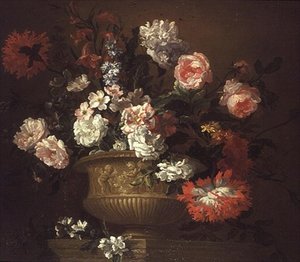 壷の中の花の静物画