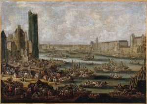 トゥール・ド・ネスレとルーブル美術館、1650年頃、油彩・カンヴァス 作： Pieter Casteels