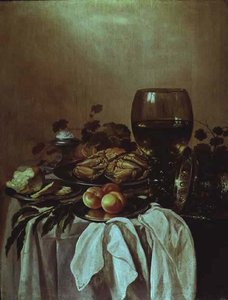 カニのいる静物画 作： Pieter Claesz