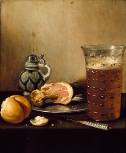 ハムのある静物、1642 作： Pieter Claesz