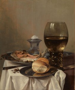 塩のある静物 作： Pieter Claesz