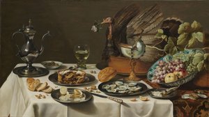 トルコのパイのある静物 作： Pieter Claesz