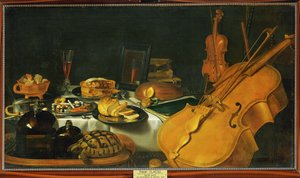 楽器のある静物 作： Pieter Claesz