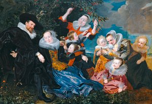パウルス・ファン・ベレステインとその妻カタリーナ・ボス・ファン・デル・イーム、そして6人の子供と2人の使用人。
