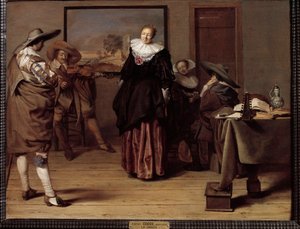 La lecon de danse ピーテル・コッド（1599-1678）の絵画 作： Pieter Codde