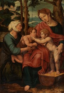 聖家族（パネルに油彩） 作： Pieter Coecke van Aelst