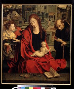 ""The Holy Family with an Angel"" (天使のいる聖家族) Pieter Coecke van Aelst the Elder (1502-1550) による絵画 16世紀モスクワ、プーシキン美術館 作： Pieter Coecke van Aelst