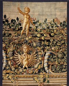 VertumnusとPomona：漁師に変身したVertumnus、1550年頃（金、羊毛、絹）